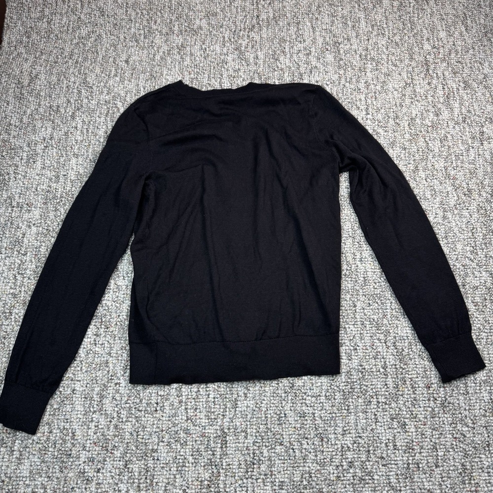 DKNY Womens Small Black Red Sequin Bow Crew Neck Holiday Sweater NWT - Picture 8 of 8